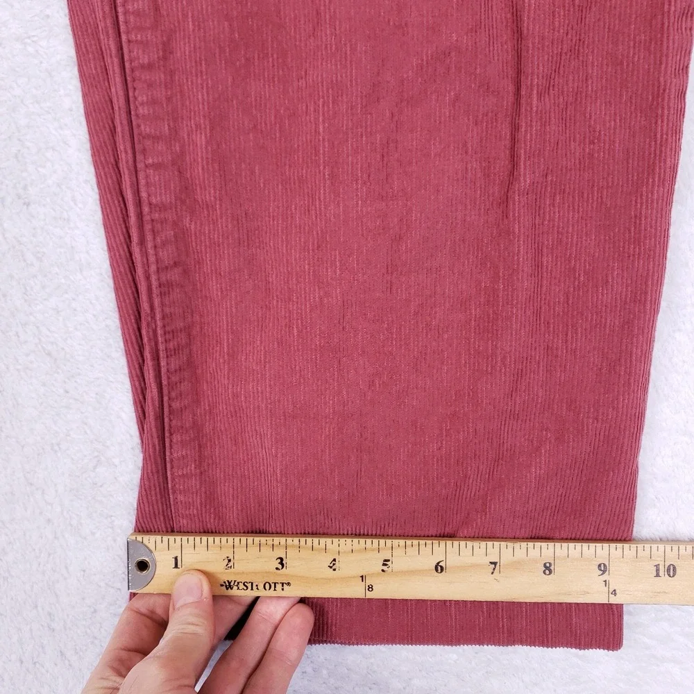 Forever 21 Corduroy Pants Pleated Straight Leg Medium Pink Coastal - Picture 6 of 10